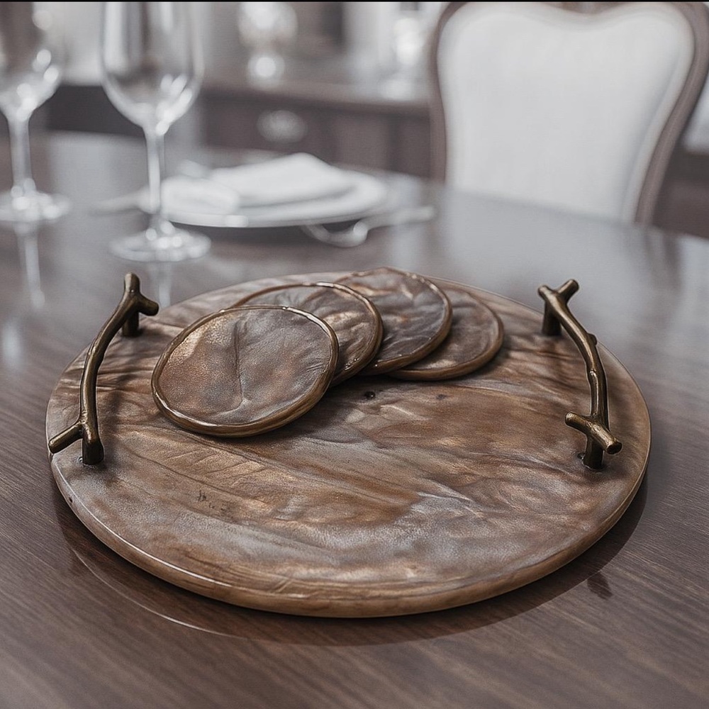 Resin tray set and coasters